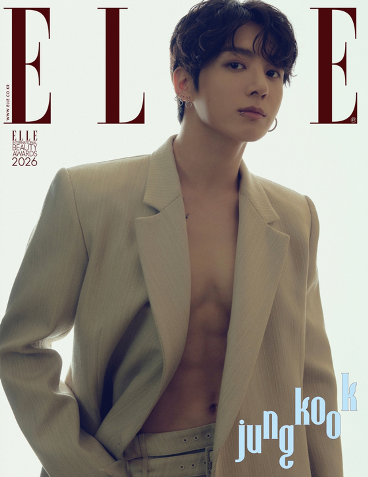 BTS ジョングクLEESLE ベージュメドゥプ 飾り帯 2021年のGDAのウエストの細さを強調するベルトも柔らかいイエロー